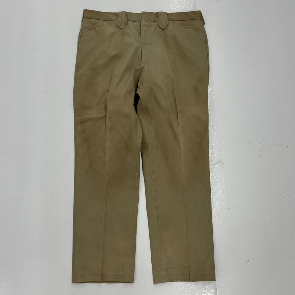 Vintage 60s Western Wear Olive Flared Trousers 36x30